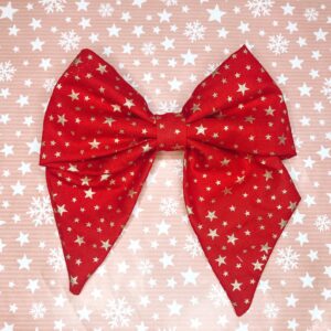 Red & Gold Stars Bow